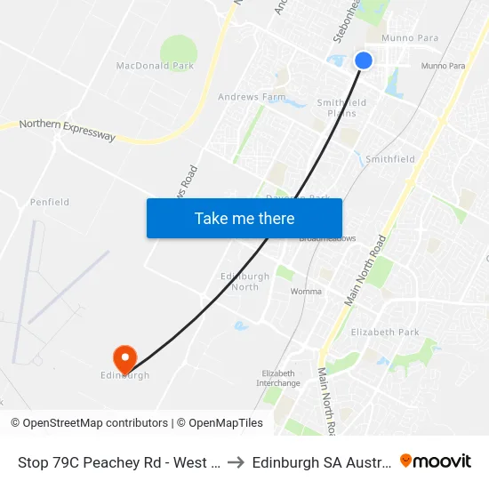 Stop 79C Peachey Rd - West side to Edinburgh SA Australia map