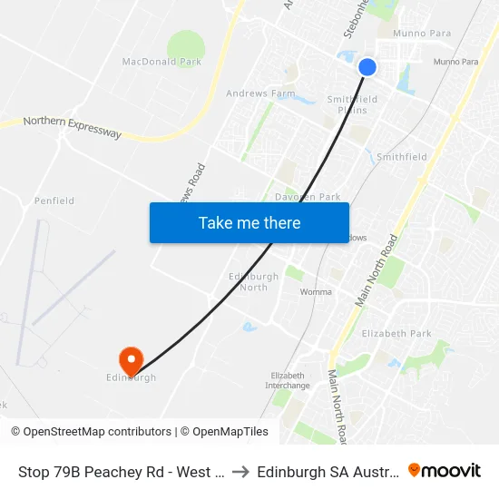 Stop 79B Peachey Rd - West side to Edinburgh SA Australia map