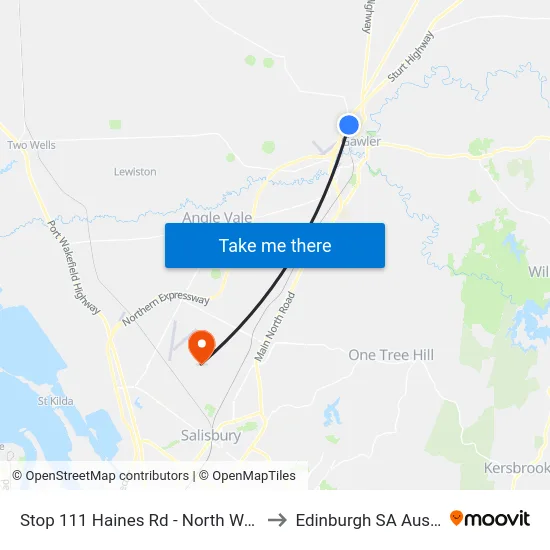 Stop 111 Haines Rd - North West side to Edinburgh SA Australia map