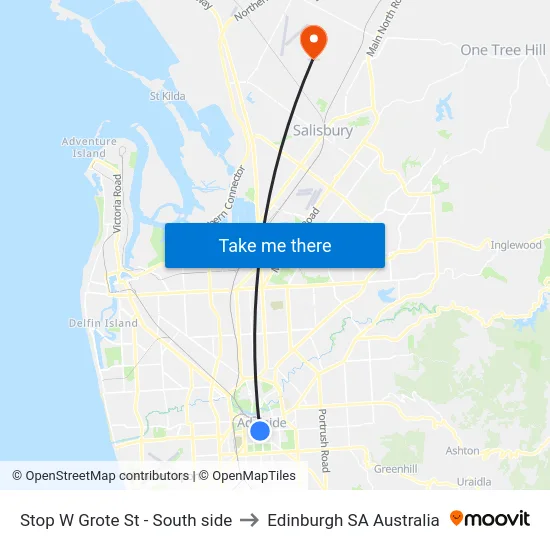 Stop W Grote St - South side to Edinburgh SA Australia map