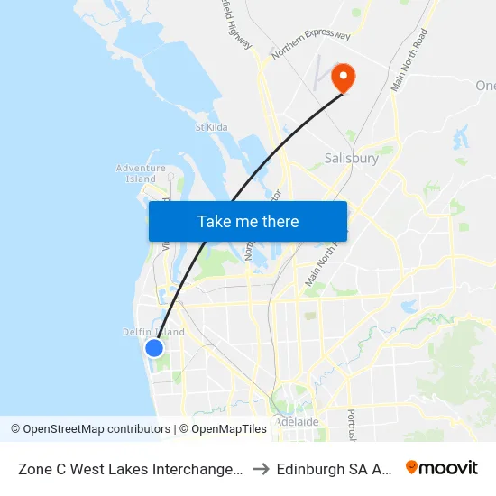 Zone C West Lakes Interchange - East side to Edinburgh SA Australia map