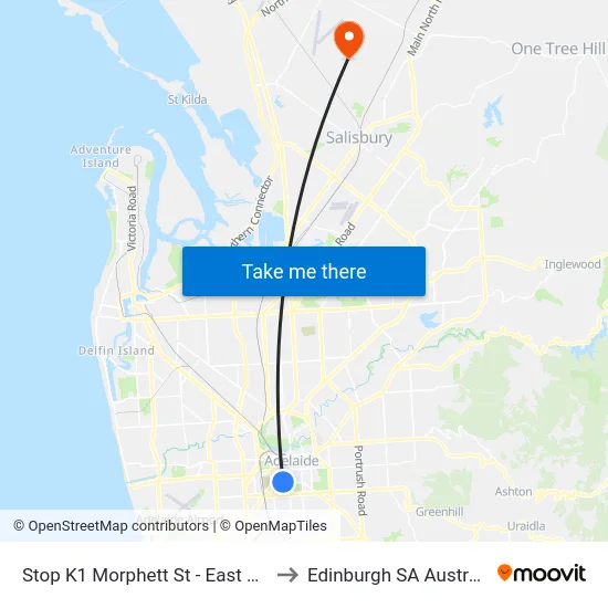 Stop K1 Morphett St - East side to Edinburgh SA Australia map