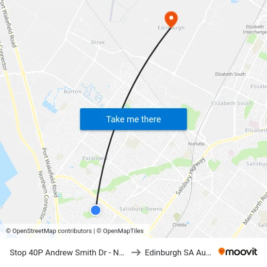 Stop 40P Andrew Smith Dr - North side to Edinburgh SA Australia map