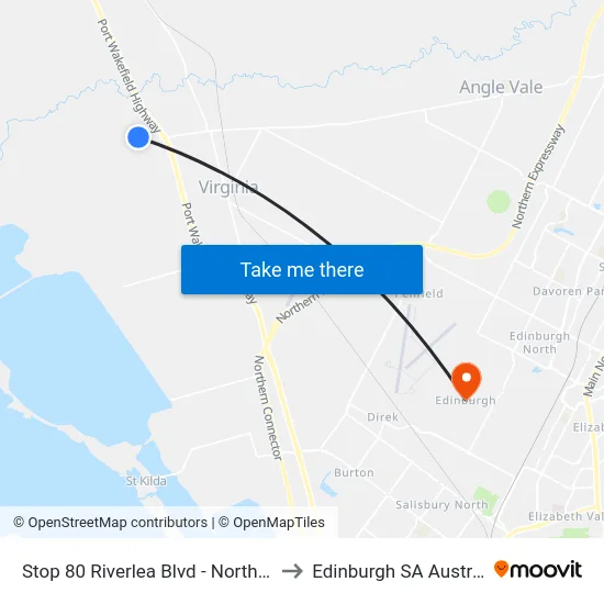 Stop 80 Riverlea Blvd - North side to Edinburgh SA Australia map