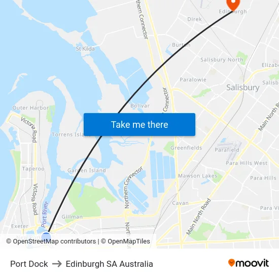 Port Dock to Edinburgh SA Australia map