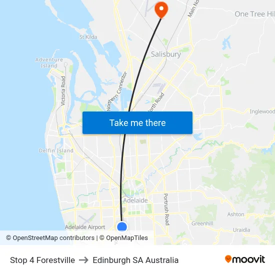 Stop 4 Forestville to Edinburgh SA Australia map