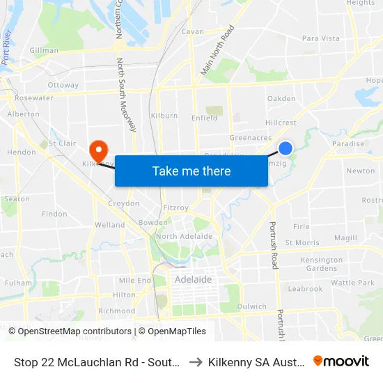 Stop 22 McLauchlan Rd - South side to Kilkenny SA Australia map