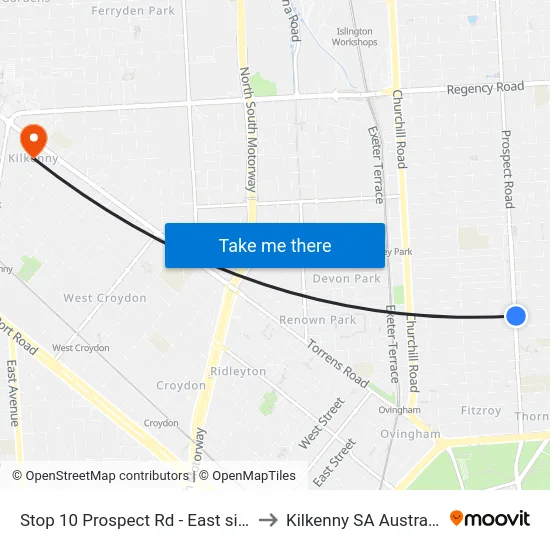 Stop 10 Prospect Rd - East side to Kilkenny SA Australia map