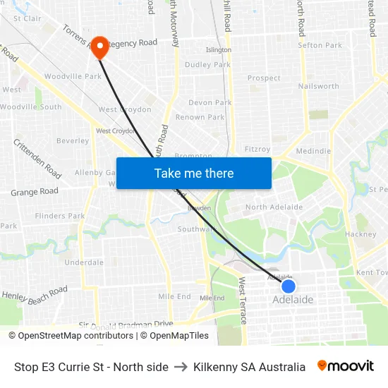 Stop E3 Currie St - North side to Kilkenny SA Australia map