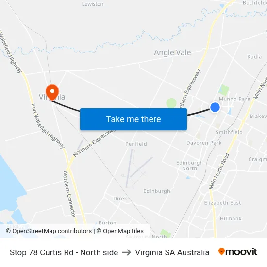 Stop 78 Curtis Rd - North side to Virginia SA Australia map