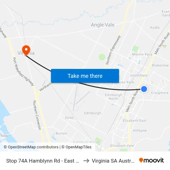 Stop 74A Hamblynn Rd - East side to Virginia SA Australia map