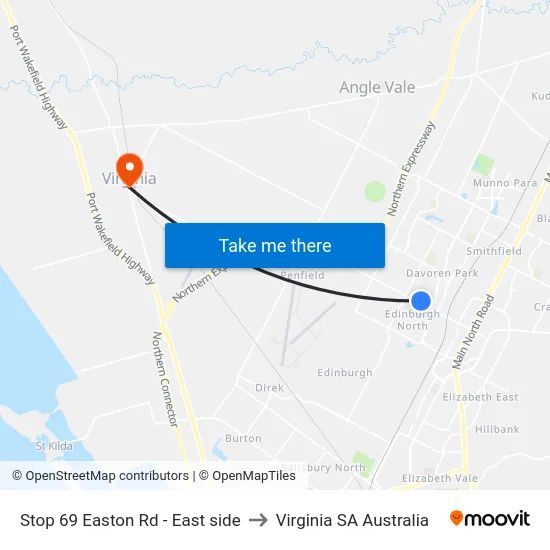 Stop 69 Easton Rd - East side to Virginia SA Australia map