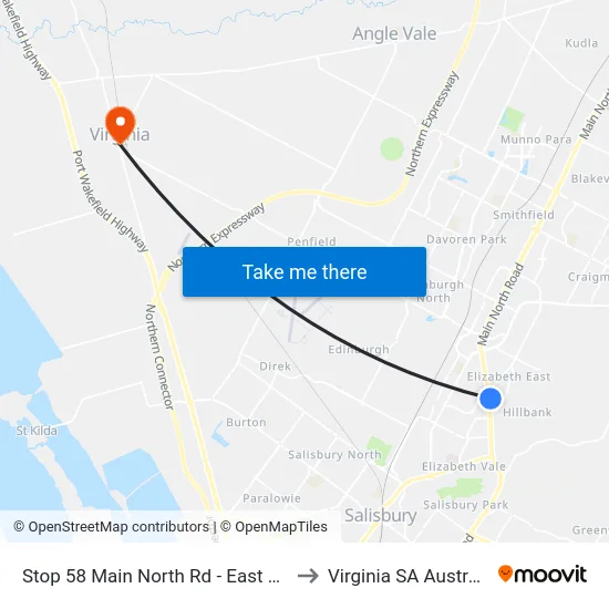 Stop 58 Main North Rd - East side to Virginia SA Australia map