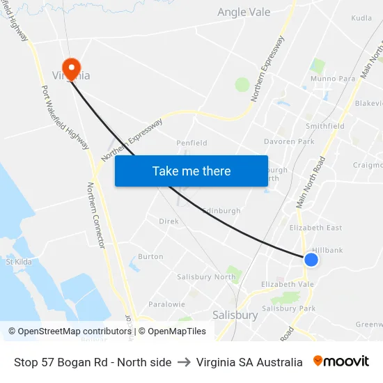 Stop 57 Bogan Rd - North side to Virginia SA Australia map