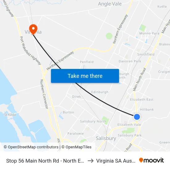 Stop 56 Main North Rd - North East side to Virginia SA Australia map