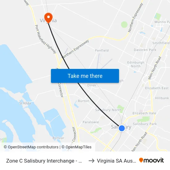 Zone C Salisbury Interchange - West Side to Virginia SA Australia map