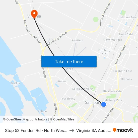 Stop 53 Fenden Rd - North West side to Virginia SA Australia map