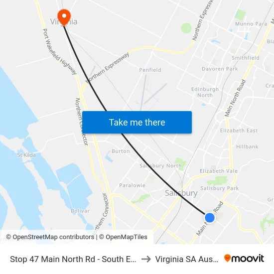 Stop 47 Main North Rd - South East side to Virginia SA Australia map