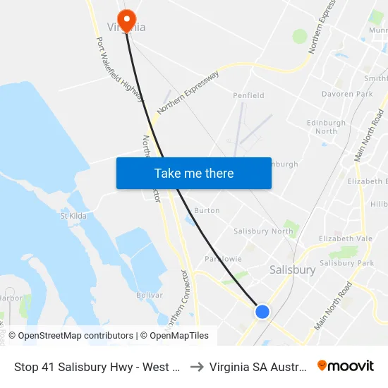 Stop 41 Salisbury Hwy - West side to Virginia SA Australia map