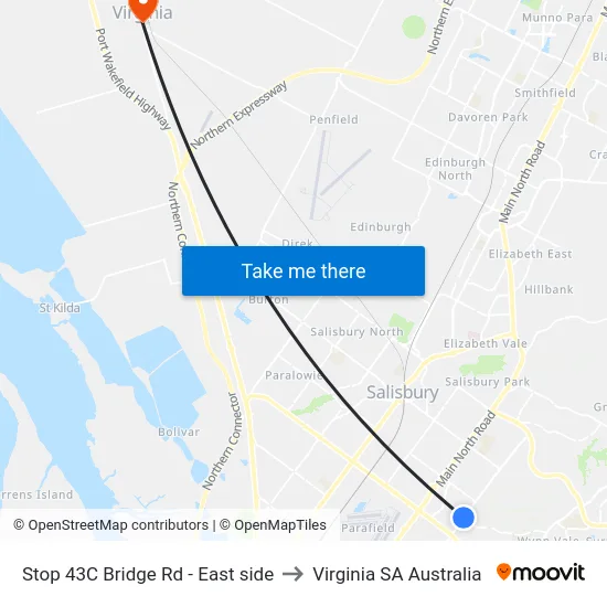 Stop 43C Bridge Rd - East side to Virginia SA Australia map