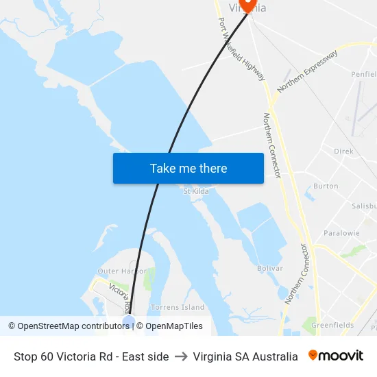 Stop 60 Victoria Rd - East side to Virginia SA Australia map