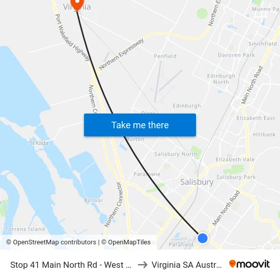 Stop 41 Main North Rd - West side to Virginia SA Australia map
