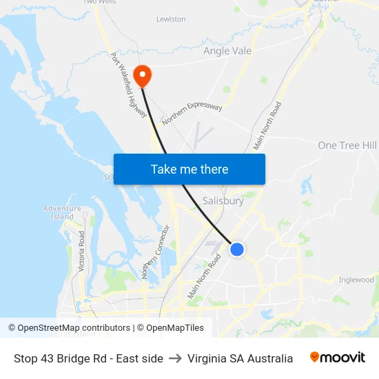 Stop 43 Bridge Rd - East side to Virginia SA Australia map