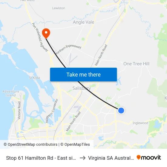 Stop 61 Hamilton Rd - East side to Virginia SA Australia map