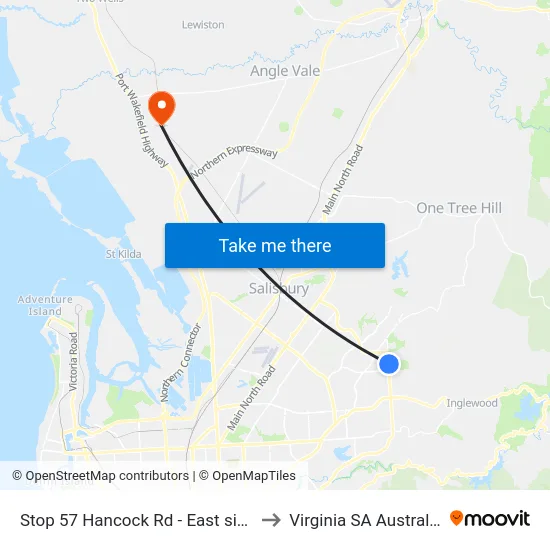 Stop 57 Hancock Rd - East side to Virginia SA Australia map