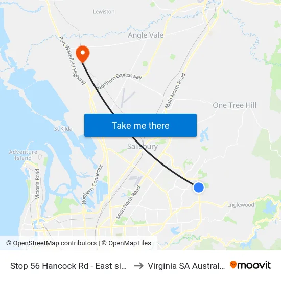 Stop 56 Hancock Rd - East side to Virginia SA Australia map