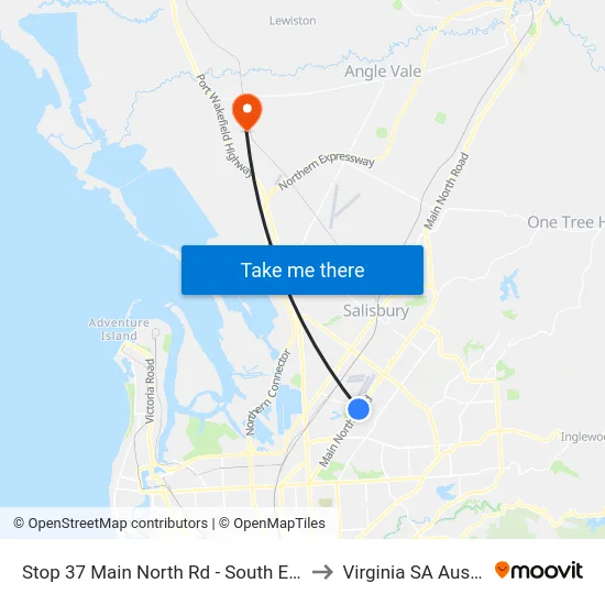 Stop 37 Main North Rd - South East side to Virginia SA Australia map