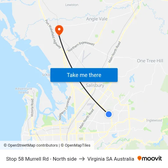 Stop 58 Murrell Rd - North side to Virginia SA Australia map