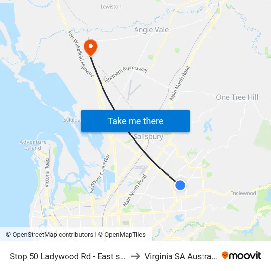 Stop 50 Ladywood Rd - East side to Virginia SA Australia map