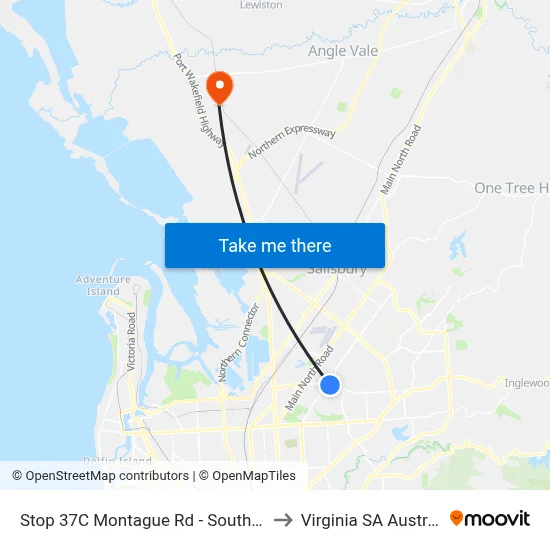 Stop 37C Montague Rd - South side to Virginia SA Australia map