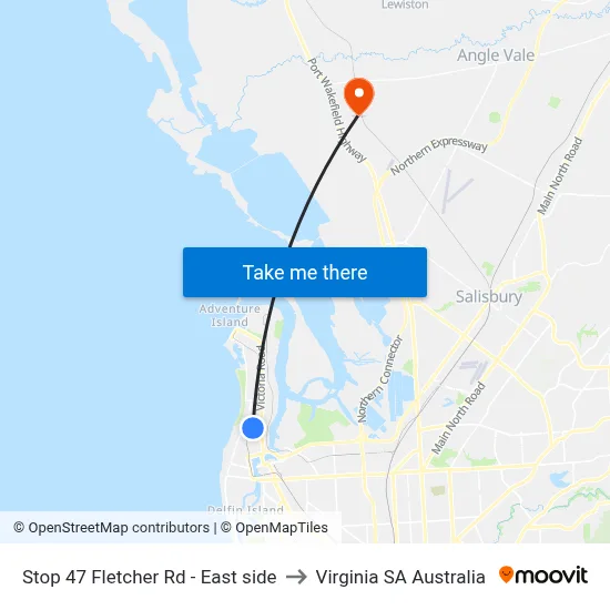 Stop 47 Fletcher Rd - East side to Virginia SA Australia map