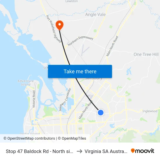 Stop 47 Baldock Rd - North side to Virginia SA Australia map