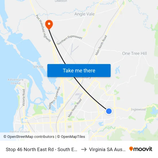 Stop 46 North East Rd - South East side to Virginia SA Australia map