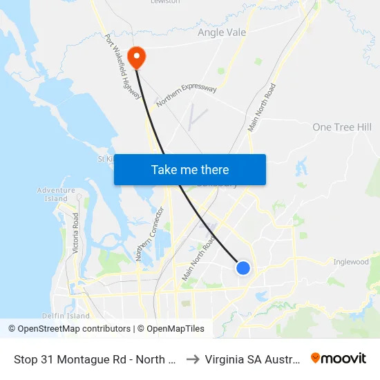 Stop 31 Montague Rd - North side to Virginia SA Australia map