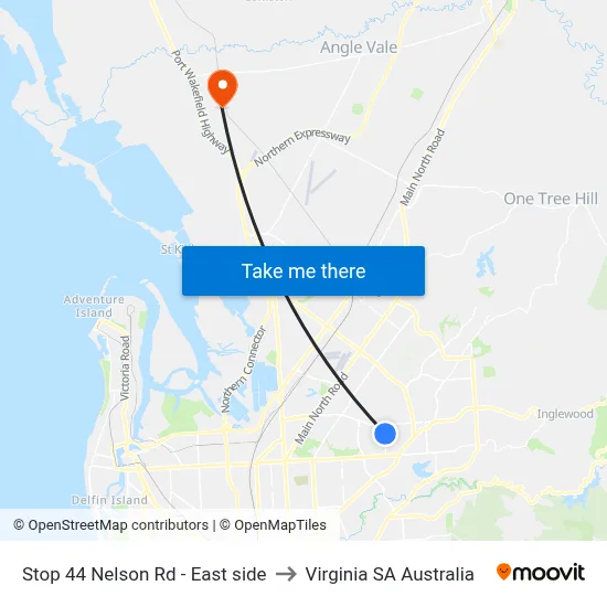 Stop 44 Nelson Rd - East side to Virginia SA Australia map