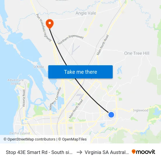 Stop 43E Smart Rd - South side to Virginia SA Australia map