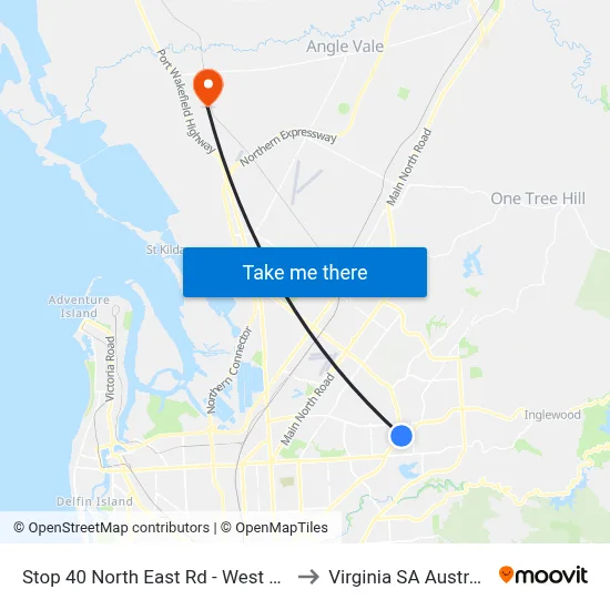 Stop 40 North East Rd - West side to Virginia SA Australia map