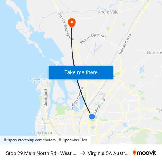 Stop 29 Main North Rd - West side to Virginia SA Australia map