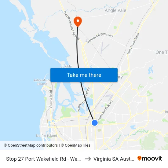 Stop 27 Port Wakefield Rd - West side to Virginia SA Australia map