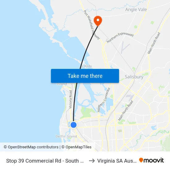 Stop 39 Commercial Rd - South West side to Virginia SA Australia map