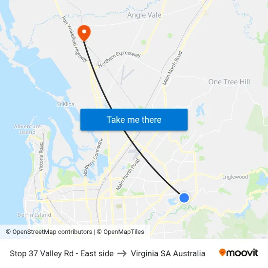 Stop 37 Valley Rd - East side to Virginia SA Australia map