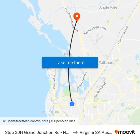 Stop 30H Grand Junction Rd - North side to Virginia SA Australia map