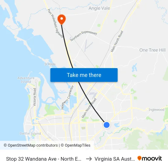 Stop 32 Wandana Ave - North East side to Virginia SA Australia map