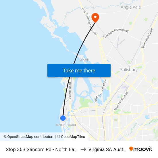 Stop 36B Sansom Rd - North East side to Virginia SA Australia map