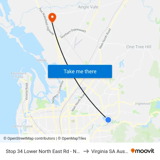 Stop 34 Lower North East Rd - North side to Virginia SA Australia map