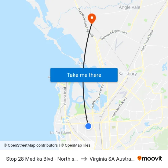 Stop 28 Medika Blvd - North side to Virginia SA Australia map